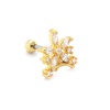 FerizZ Altın Kaplama Zirkon Taşlı Çiçekli Piercing PRC-141