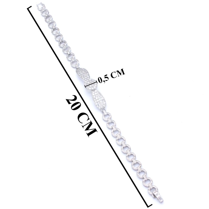 316L Çelik Zirkon Taşlı Kurdelalı Kadın Bileklik BLK-536