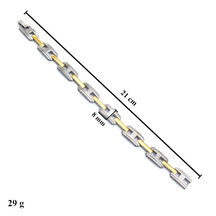 FerizZ 316L Çelik Çift Renkli Erkek Bileklik EBLK- 285