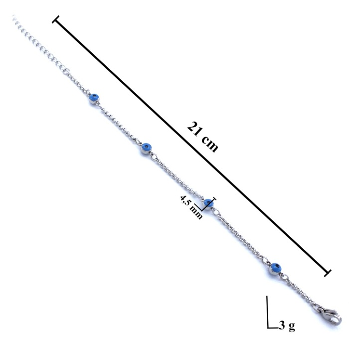 FerizZ 316L Çelik Nazar Boncuğu Bileklik BLK-888
