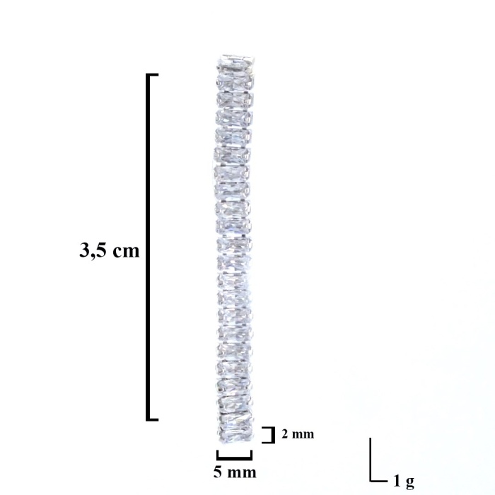 FerizZ 316L Çelik Zirkon Taşlı Su Yolu Küpe UNK-556