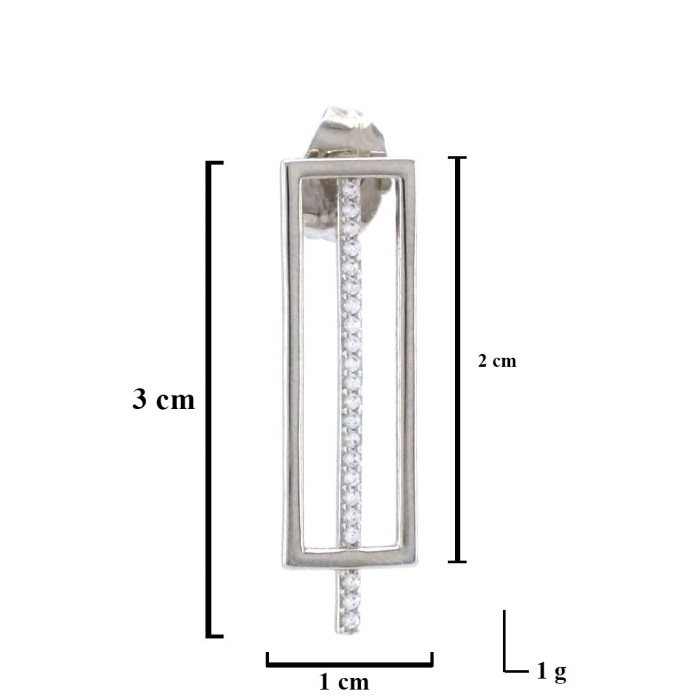 Çelik Küpe Zirkon Taşlı Tasarım Sallantılı Küpe UNK-584