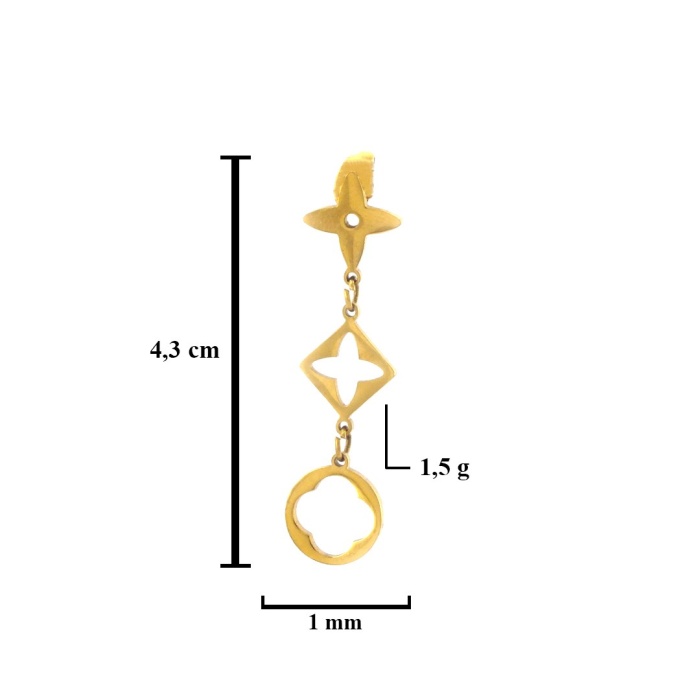 Altın Kaplama  Tasarım Küpe UNK-573