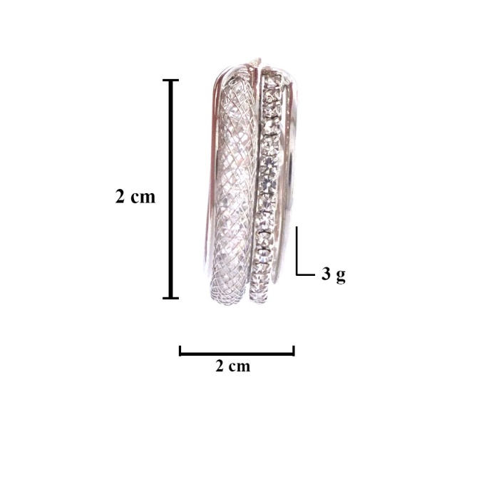 316L Çelik Zirkon Taşlı Halka küpe UNK-628