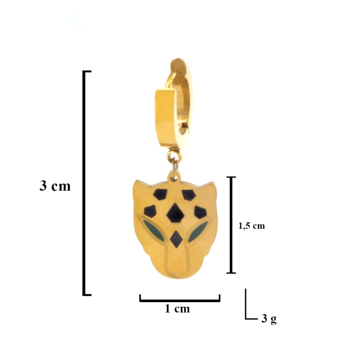 FerizZ Altın Kaplama Vaşak Model Küpe UNK-639