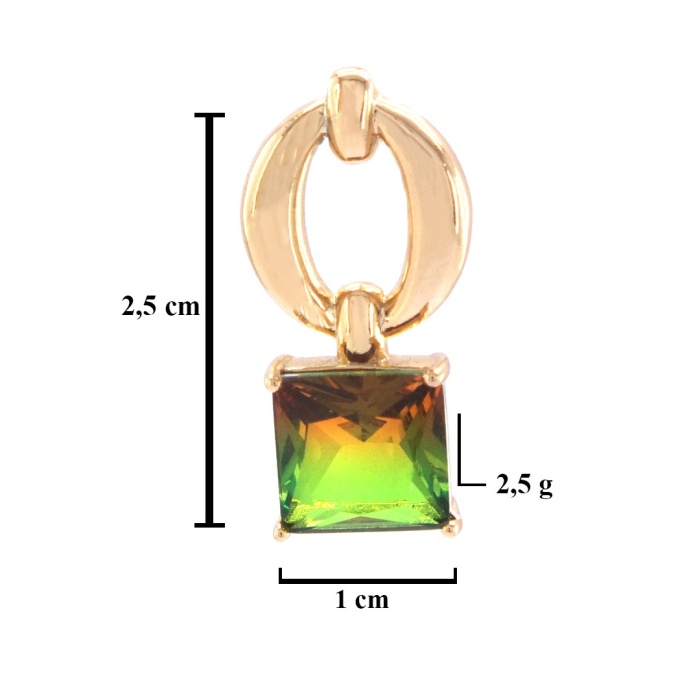 Altın Kaplama Renkli Taşlı Küpe UNK-647