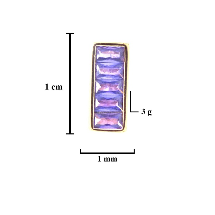Altın Kaplama Mor Taşlı Küpe UNK-631