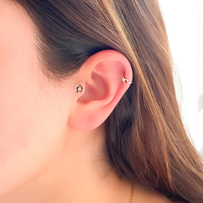 FerizZ Altın Kaplama Zirkon Taşlı Çelik Ear Cuff Küpe Unk-732