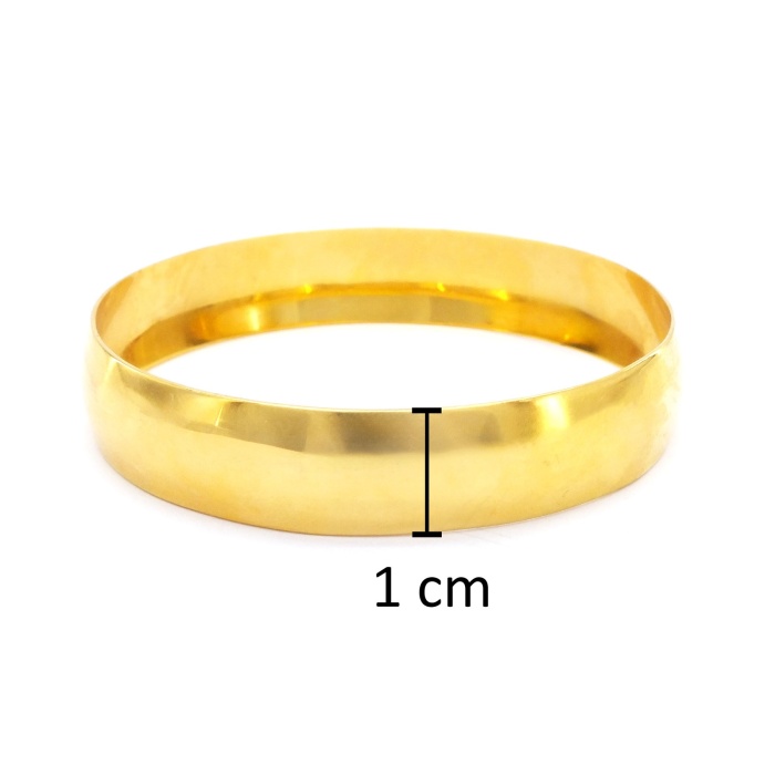 Altın Kaplama Düz Desensiz 1 cm Bilezik BLZ-3074