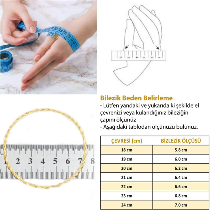 Altın Kaplama Başak Model Adana Burması 8 mm 6lı Bilezik Set BSET-103