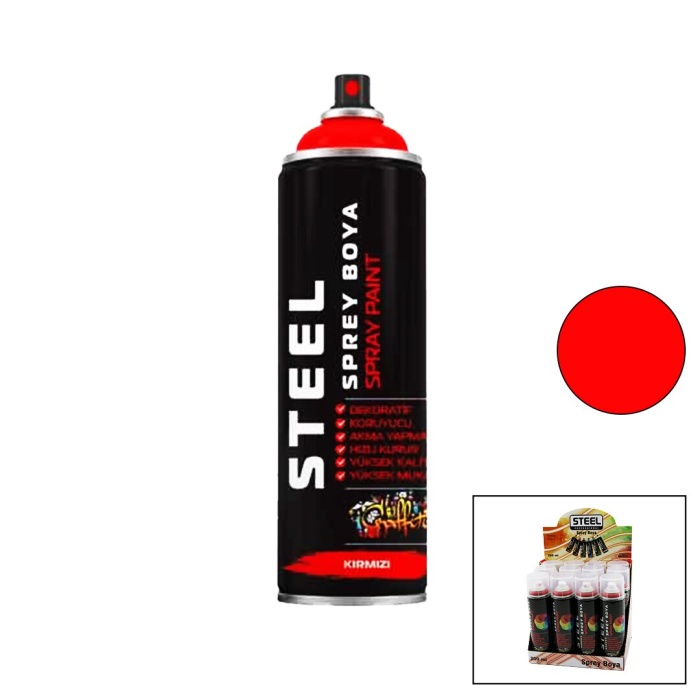 STEEL ( KIRMIZI ) SPREY BOYA 200ML*12X8