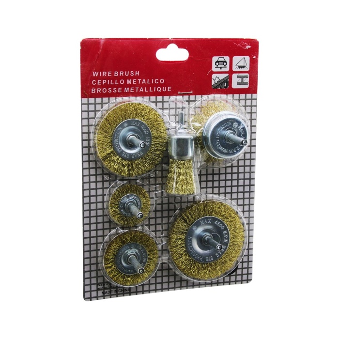 WIRE BRUSH LRD-25 ( 6PCS ) DAİRESEL ÇELİK TEL & ÇANAK FIRÇA SETİ*60