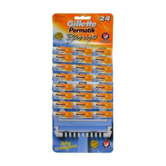 PERMATİK ( BANYO ) SAPLI JİLET KARTELA ( 48PCS )*1X20