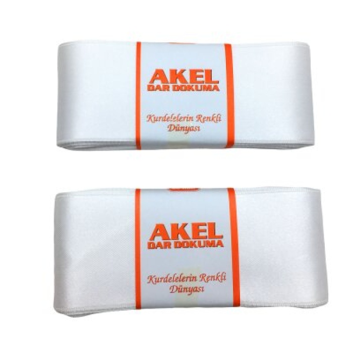 AKEL 6CMX10MT POŞETLİ BEYAZ TAKI KURDELESİ*4X50