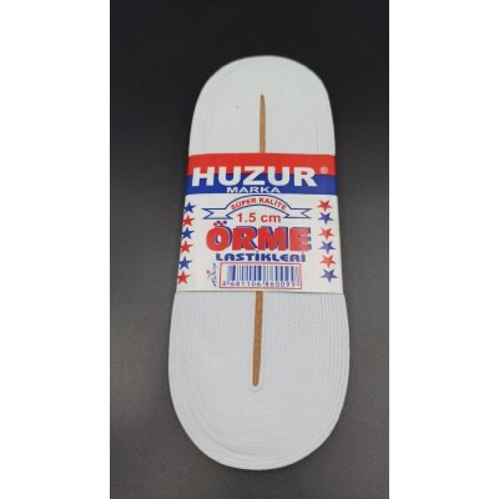 HUZUR ( BEYAZ & 1.5CM ) PAÇA LASTİK YASSI GNİŞ 10MT.*50