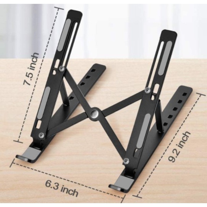 7 Kademeli Ayarlı Katlanabilir Laptop Tablet Standı Siyah