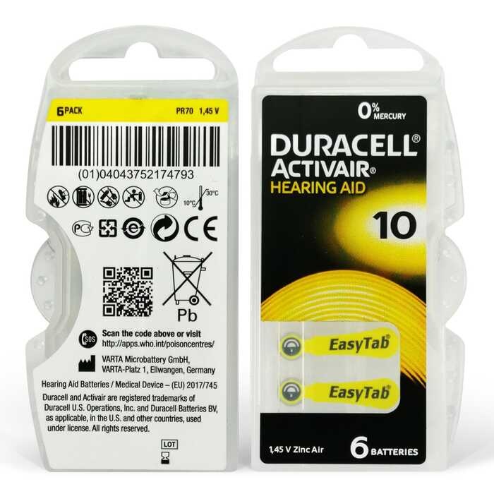 Duracell Activair10 6lı Kulaklık Pili