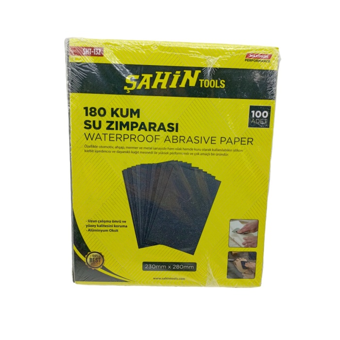 ŞAHİN TOOLS ŞHT-132 ( 180 KUM ) KAĞIT SU ZIMPARASI ( 230X280MM )*100X10