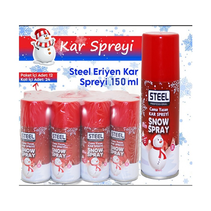 STEEL CK-7597 7217 SNOW SPRAY CAMA YAZAN KAR SPREYİ 150ML*12X4