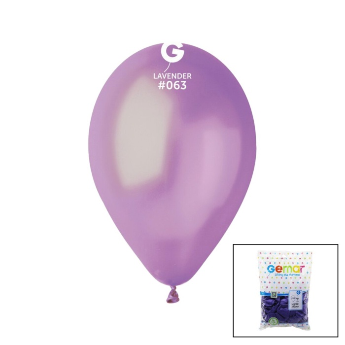 GEMAR GM-110-63 ( LAVENDER ) ( METALİK & LİLA ) BALON ( 11 & 28CM ) ( 100PCS )*1X50