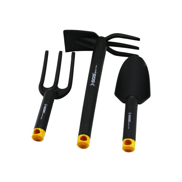 SGS TOOLS SGS-3120 ( 3PCS ) ( PLASTİK & SİYAH ) ÇAPA BAHÇE SETİ ( TIRMIK & ÇAPA & KÜREK )*6=K