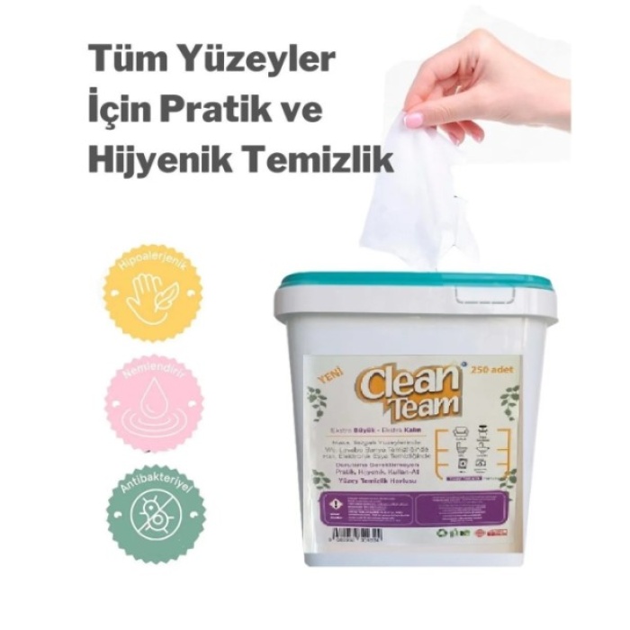 Clean Team Clean Team Beyaz Sabun Kokulu Islak Temizlik Havlusu 250 Adet