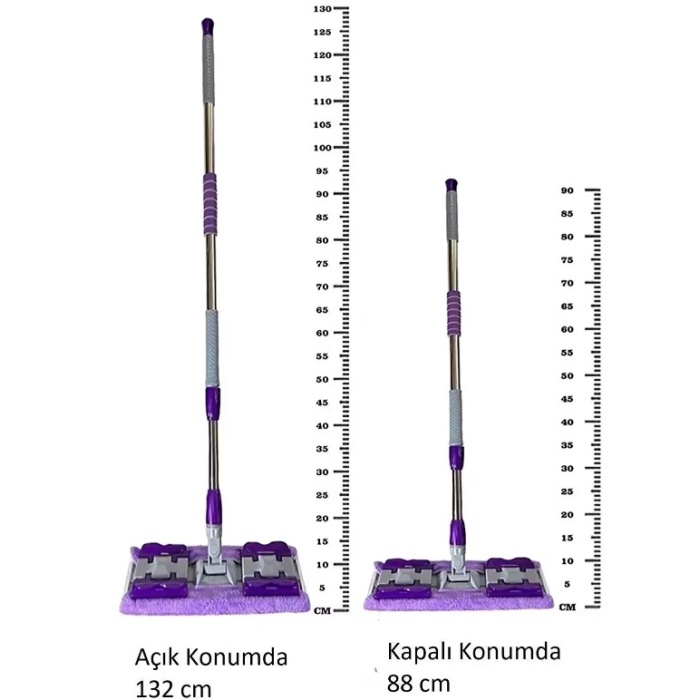 Mandallı Mop Seti Yer Duvar Tavan Cam Mopu Tüm Yüzeyler için