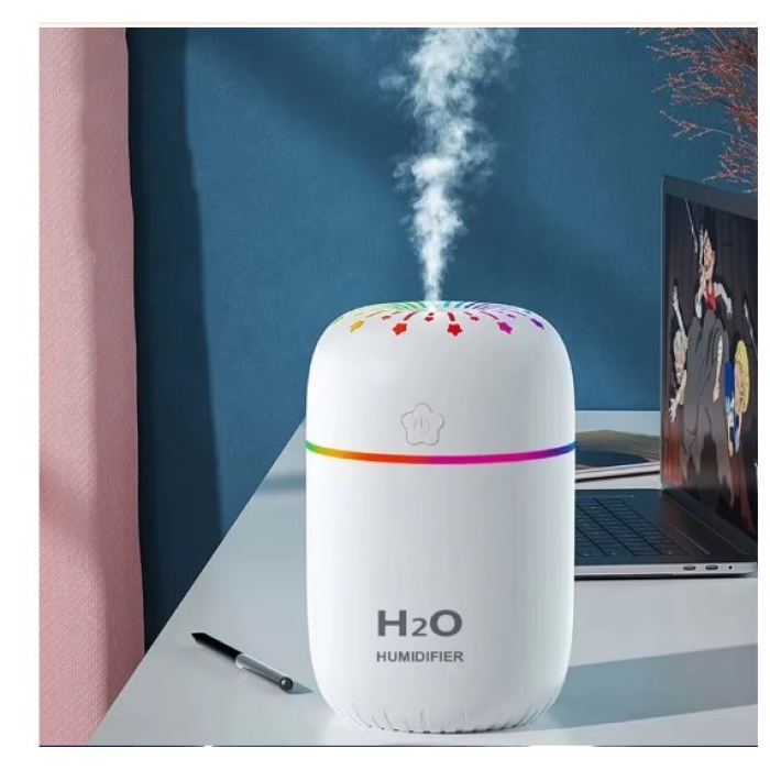 Hava Nemlendirme Beyaz Humidifier Buhar Makinası Ortam Oda Araba Araç Nemlendirici Işıklı