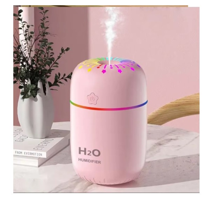 Hava Nemlendirme Beyaz Humidifier Buhar Makinası Ortam Oda Araba Araç Nemlendirici Işıklı