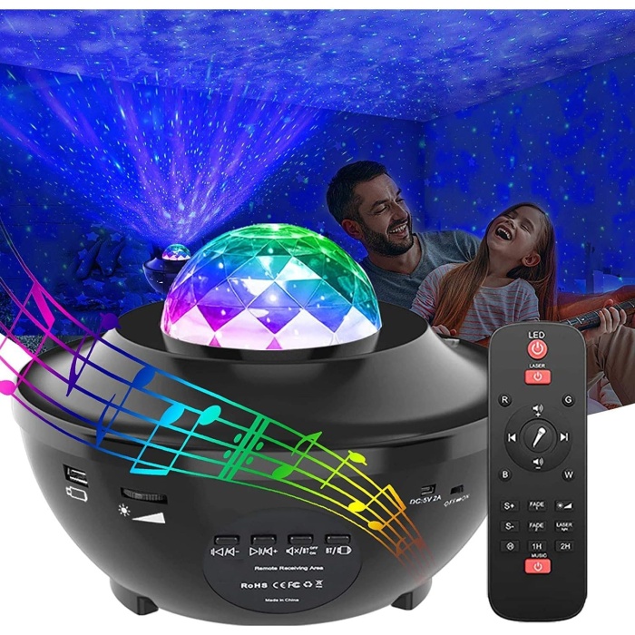 Starry Projektör Bluetooth Usb Hoparlör Lazer Işıklı Renkli Disko Parti Lambası