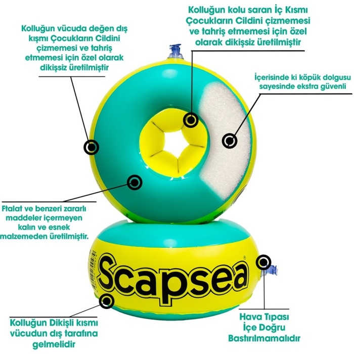 Sacapsea Çocuklar Için Yüzme Kolluğu Içi Dolgulu