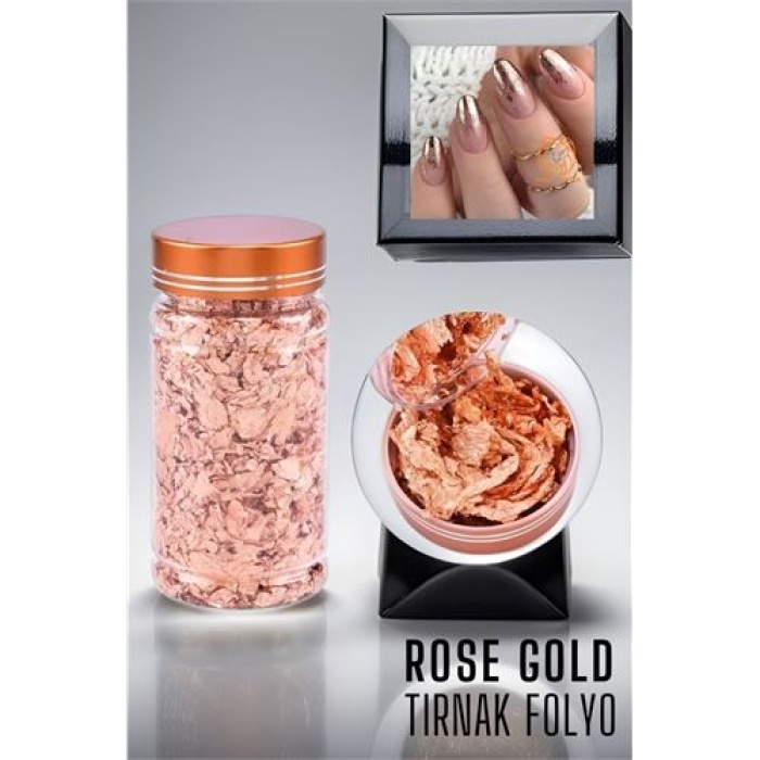 Turk Tırnak Süsü Gümüş Folyo Rose Gold