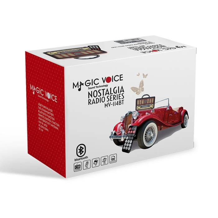 MAGICVOICE MV-114BT USB/SD/FM/BLUETOOTH DESTEKLİ TEK HOP LU NOSTALJİK RADYO (4767)