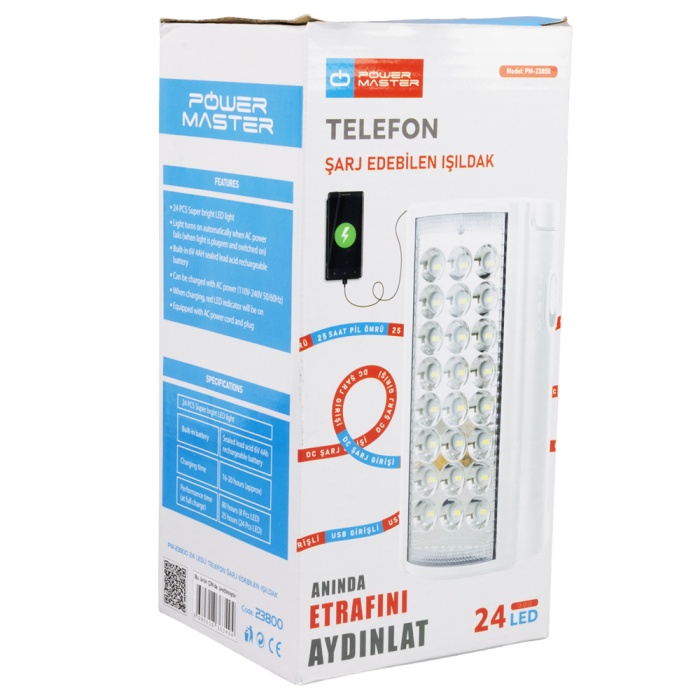 24 LEDLİ TELEFON ŞARJ EDEBİLEN IŞILDAK (4767)