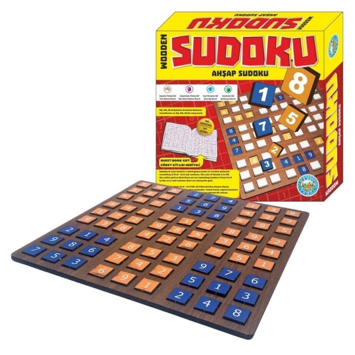 9 Bölümlü Ahşap Sudoku Eğitici Oyun Seti (4767)