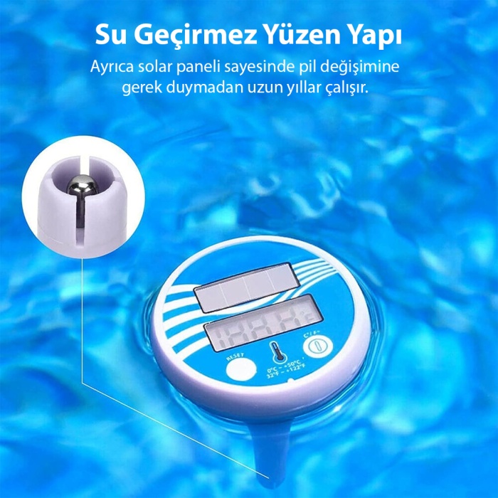 SOLAR TERMOMETRE YÜZME HAVUZU İÇİN SU GEÇİRMEZ YÜZEN DİJİTAL (4767)