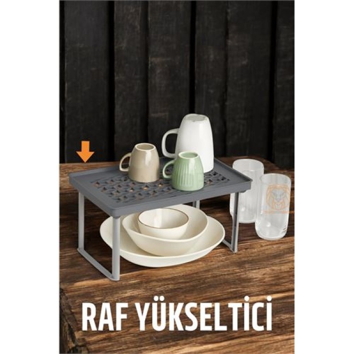 Turk Dolap İçi Raf Yükseltici GRİ Boundless Design