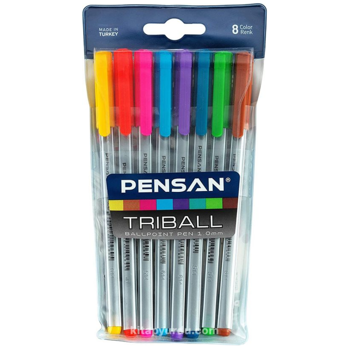 Pensan Triball Tükenmez Kalem Renkli 8li Set