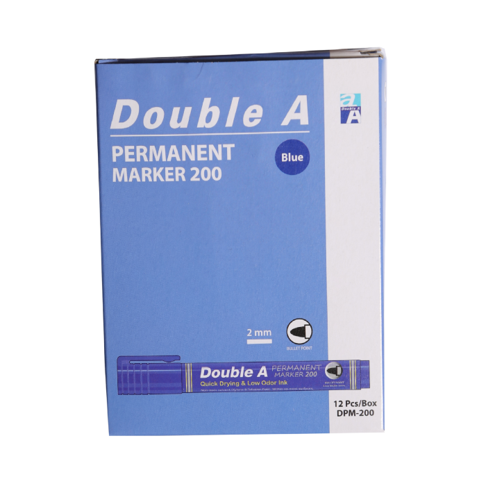 Double A Permanent Yuvarlak Uçlu Kalem Mavi 12li