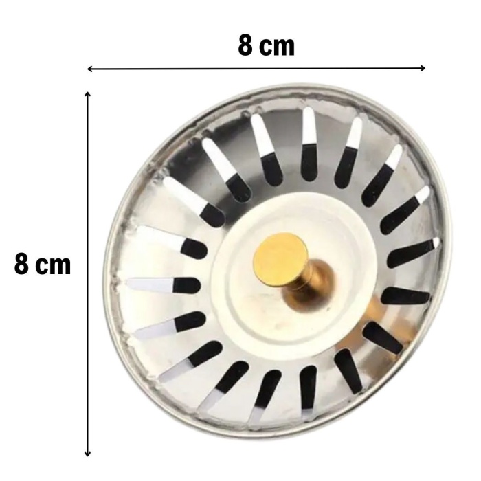 Paslanmaz Çelik Mutfak Evye Lavabo Süzgeci Lavabo Gideri Atık Gıda Tıpası (4767)