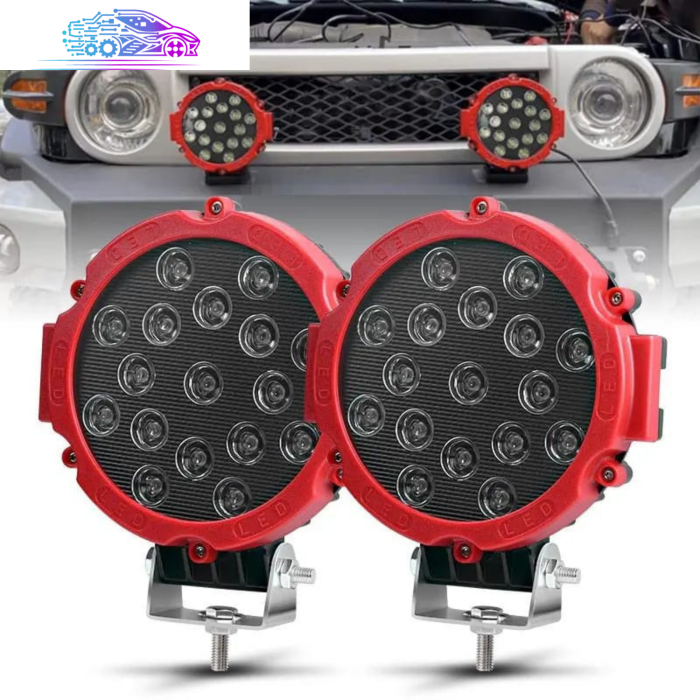 51 Watt 17 Ledli Off Road Sis Gündüz Farı Projektör Lambası 17 Cm 5 Adet