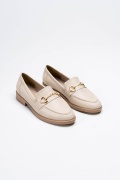 GABRİELLY BEJ CİLT TOKALI LOAFER M028A