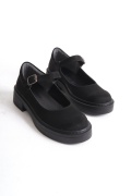 BALERİN SİYAH SÜET  KADIN LOAFER AYAKKABI M079B