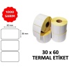 Barkod Etiketi 30X60 Termal - 1000 Adet