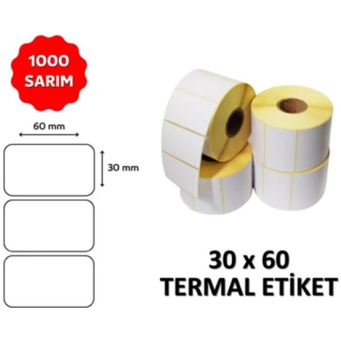 Barkod Etiketi 30X60 Termal - 1000 Adet