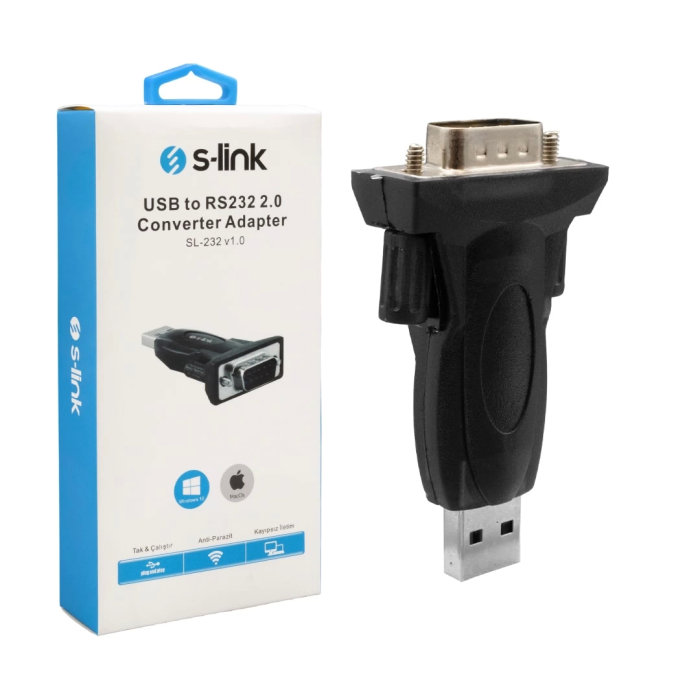 S-lınk Sl-232 V1.0 Usb To Rs232 2.0 Çevirici Adaptör