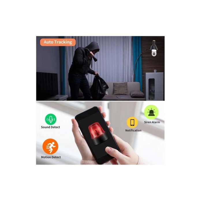 Wifi 360 Panoramik Ampul Kamera Güvenlik Kamerası Çift Wifi 360 Derece Gece Görüşlü