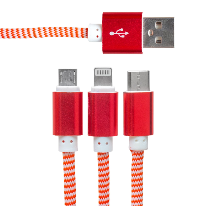 Mıcro Usb/type-c/lıghtnıng 2.1 Amper Metal 1.2 Metre Şarj Ve Data Kablosu