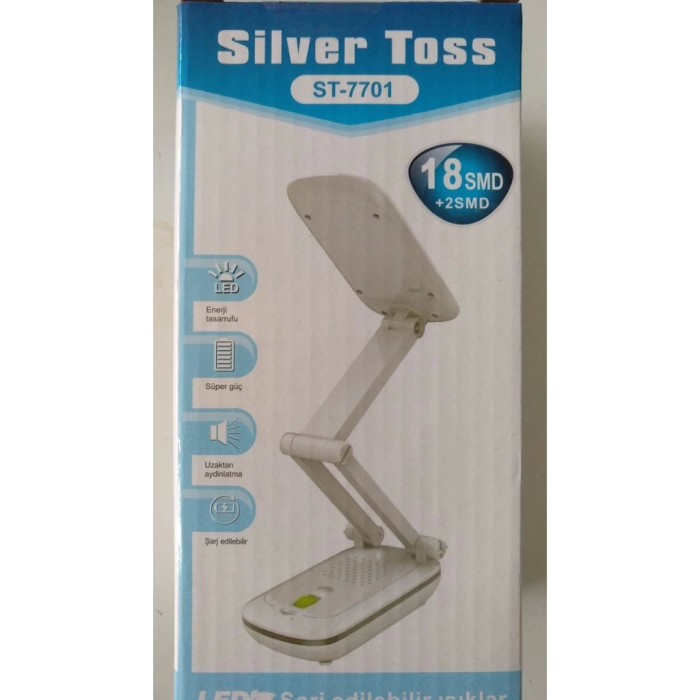 Silver Toss St-7701 Şarj Edilebilir Aydınlatmalı Masa Ve Kitap Okuma Lambası