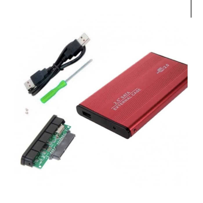 WOZLO 2.5 Inç Kırmızı Sata Harddisk Kutusu - Metal Notebook Hdd Hard Disk Kutu - Kırmızı